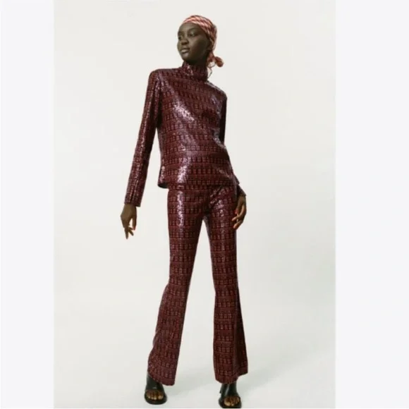 🌟NWT Zara 2 Piece Set~ Sequin Pants And Top Set🌟 Sz. S💫